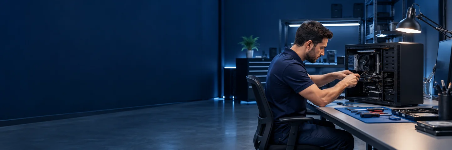 Manutenção de computadores, acessórios e redes em ambiente profissional